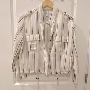 Spring/Summer Jacket Navy stripe on cream.